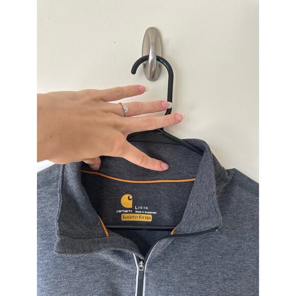 Carhartt Force Feendale 1/4 Zip Gray Long Sleeve Pullover - Picture 6 of 7